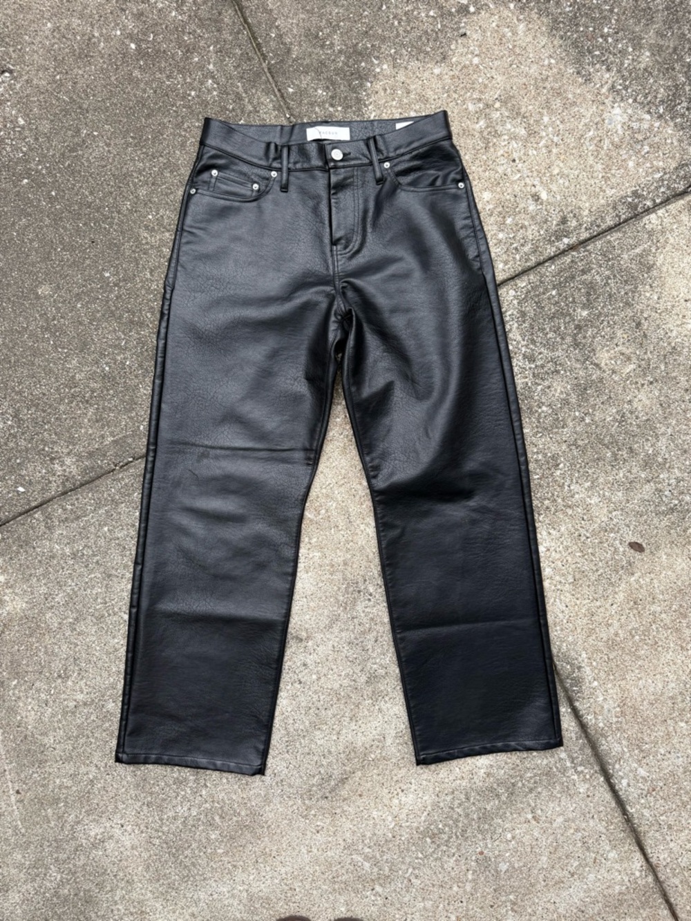 Black Faux Leather Baggy Loose Fit High
Waisted Pants